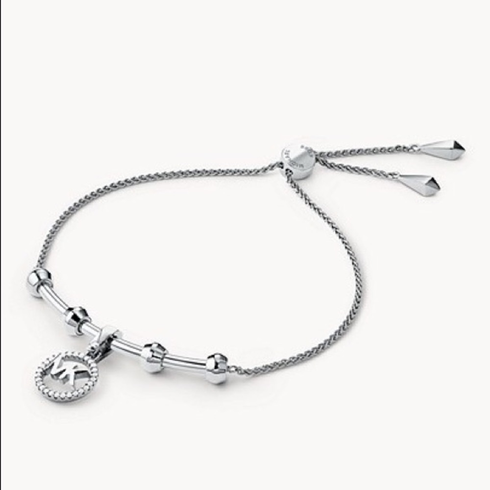 NWT Michael Kors Sterling Silver Logo Bracelet